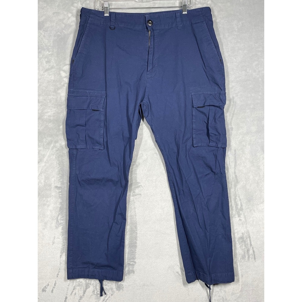 Nike SB Mens Blue Ripstop Cargo Pants Size 38 Reinforced Seat Drawstring Hem